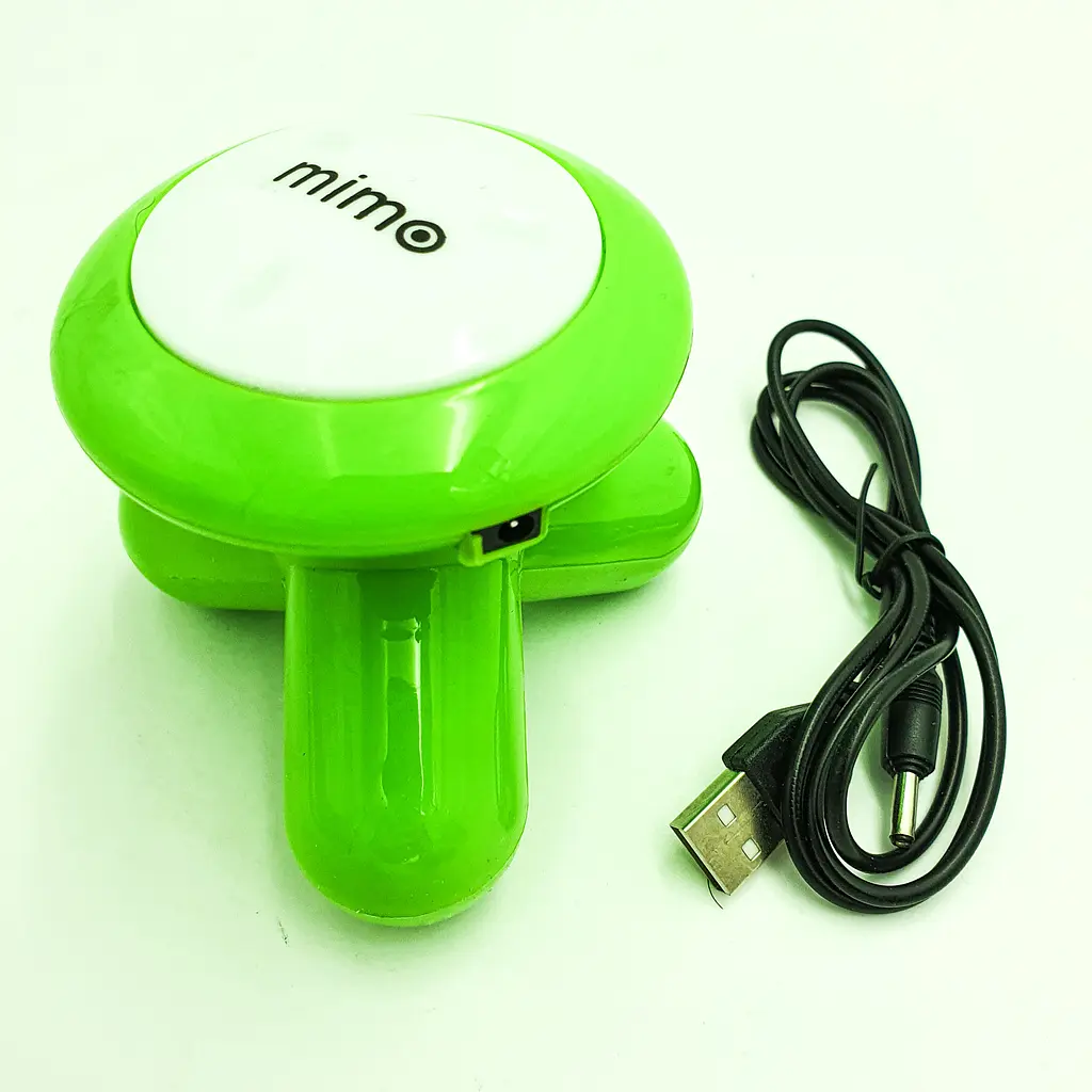 Масажер ручний міні вібромасажер універсальний 9х8 см USB або 3xAAA Mimo XY3199 зелений - фото 2