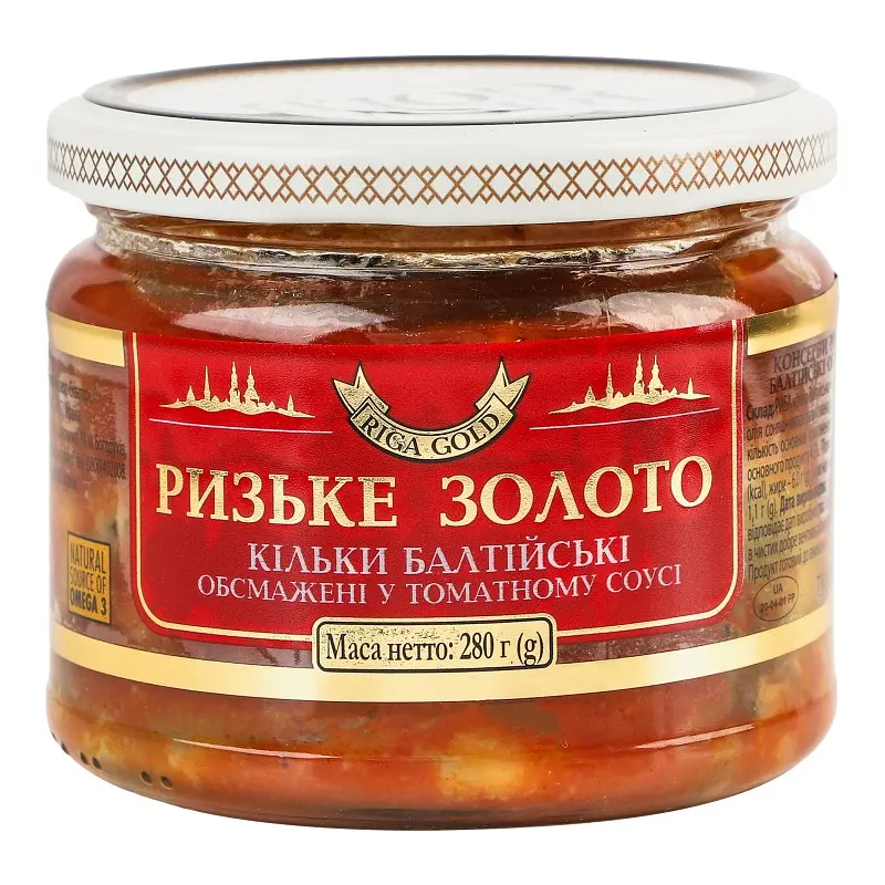 Килька балтийская Рижское Золото обжаренная в томатном соусе 280 гр - фото 2