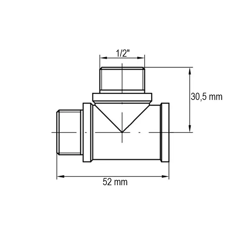 Трійник Взз Koer Kf.T06FMM.Wn - 1/2'' (без нікелю) KR3031 - фото 2
