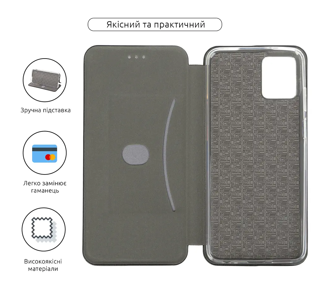 Чехол-книжка для Motorola G32, G-Case, черный, кожаный чехол-книга из экокожи (PU) и TPU, с магнитом, с подставкой и вместительным кардхолдером, противоударный, защита всего корпуса, ArmorStandart (ARM63097) - фото 3