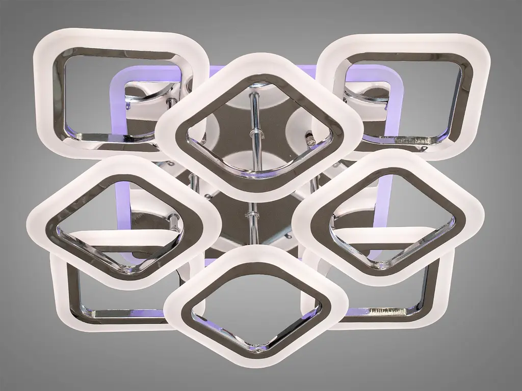 Светодиодная люстра смарт светильник с пультом, 110Вт, хром - фото 2