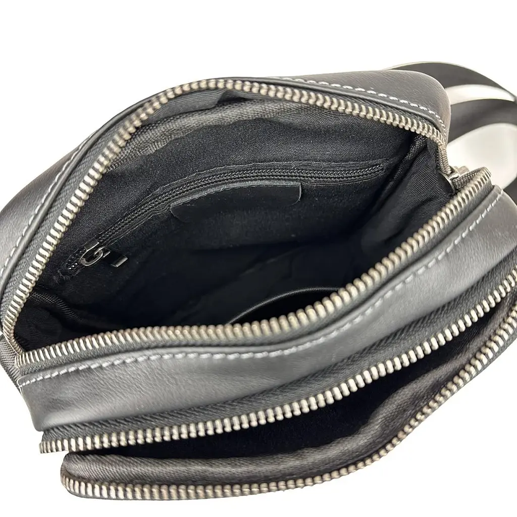 Сумка через плече чоловіча шкіряна Tiding Bag 8911A чорна - фото 2