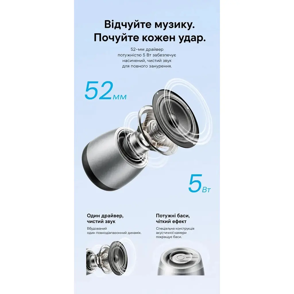 Акустична система Vention Omni O11 Desktop Bluetooth Silver (NDCI0) - фото 4