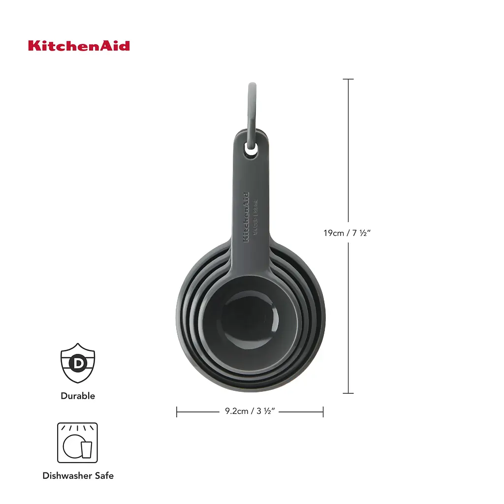 Набор мерных ложек KitchenAid Coreline серый 4 шт. (KQG058OHCGG) - фото 9