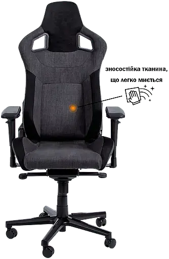 Геймерське крісло GT Racer чорне з темно-сірим (X-8005 Dark Gray/Black Suede) - фото 2