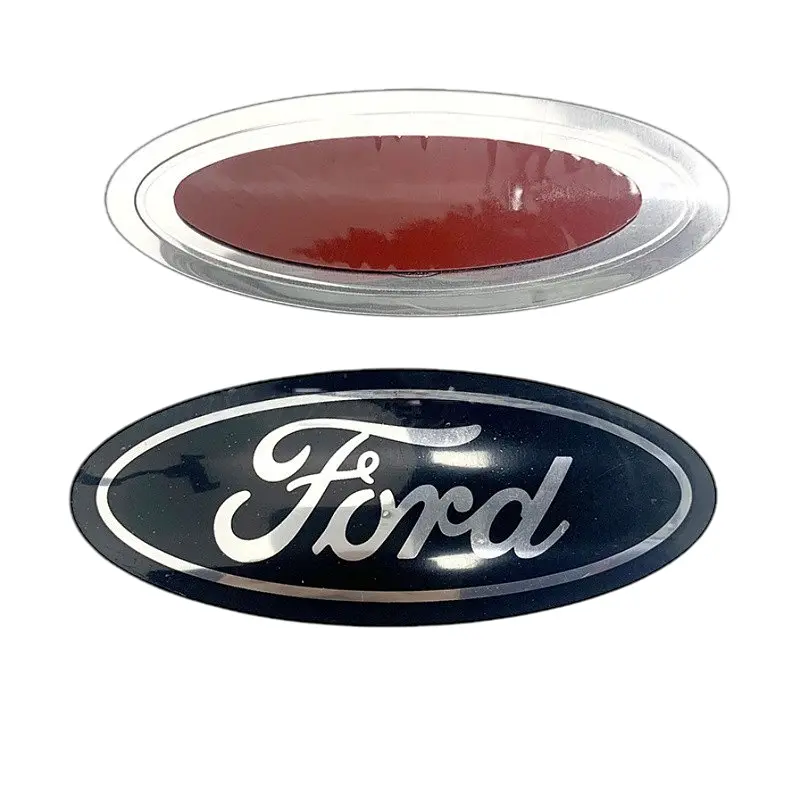 Емблема Ford чорна+хром 125×50 мм пластик (на скотчі) - фото 2