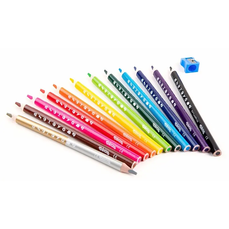 Олівці кольорові Colorino Frozen тригранні з точилкою 12 шт. 13 кольорів (91000PTR) - фото 3