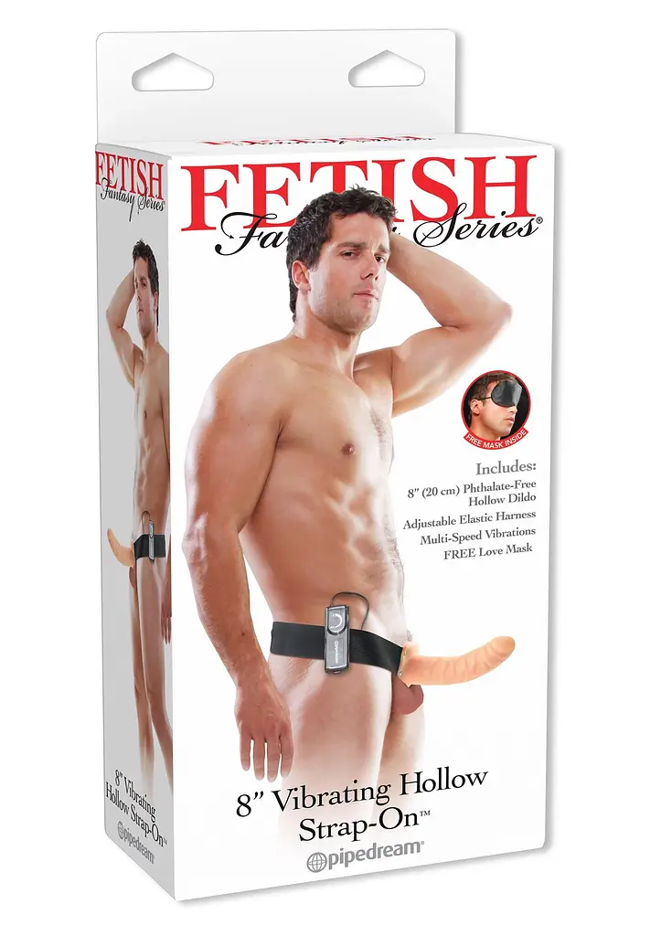 Порожнистий страпон з вібрацією Fetish Fantasy 20.5 см тілесний - фото 2