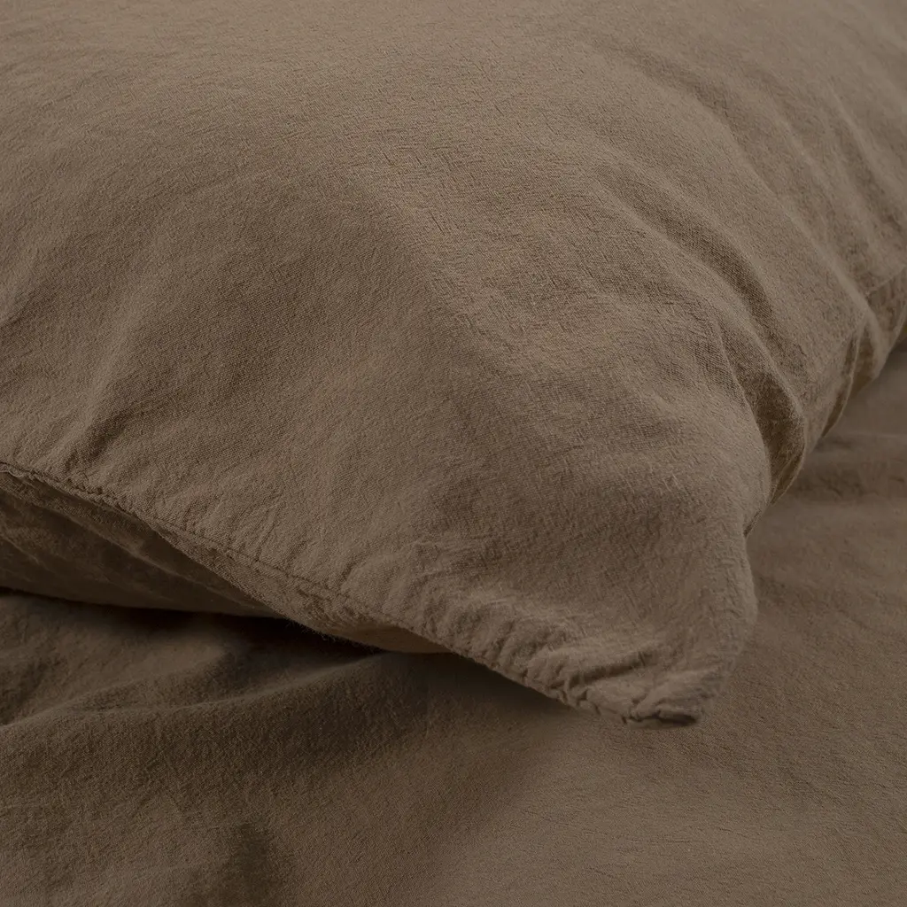 Постельное белье Lotus Home Washed cotton - Kansas коричневый евро - фото 3