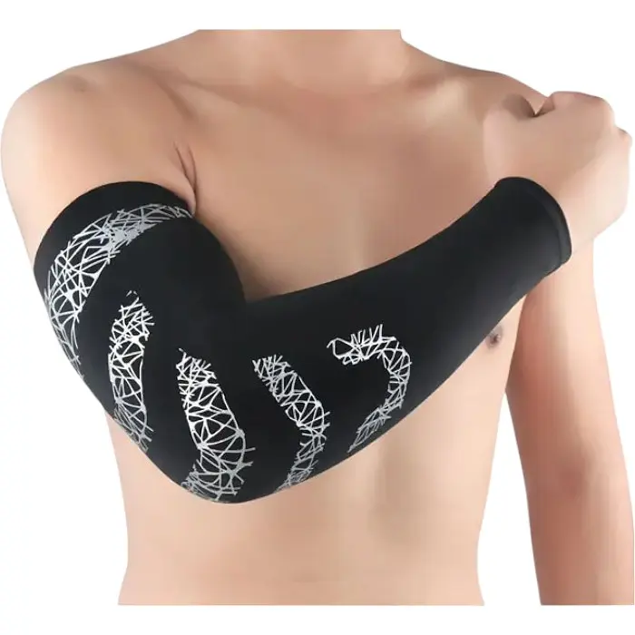 Компрессионный рукав эластичный бандаж для волейбола, танцев, гимнастики, йоги LVR 001 L 41x27x17 см Black (16021) - фото 2