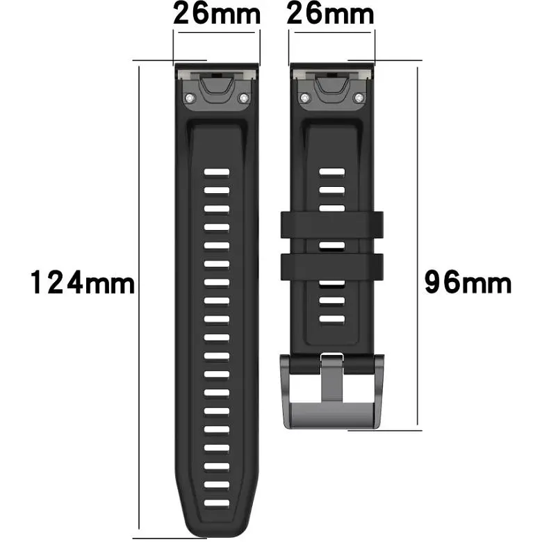 Ремінець DK CDK для Garmin Tactix Delta 26mm Silicone Sport Band Classic 2 шт. (015187) (black) - фото 3