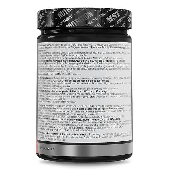 Моногідрат Creatine Monohydrate 500 грам MST Nutrition vit0005363 - фото 3