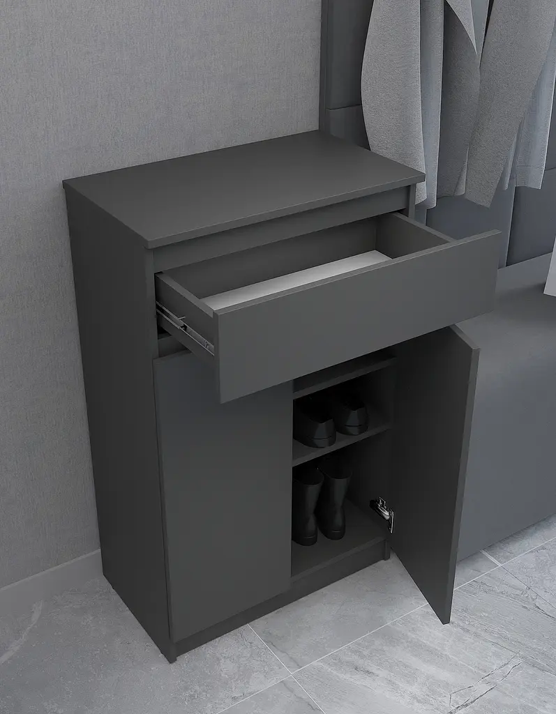 Тумба для взуття MebelStar Нео 80x35x95 см Антрацит (MBS-1009) - фото 2