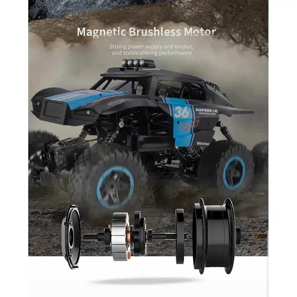 Машинка на радіокеруванні Позашляховик JJRC Q101 1:12 Off-Road Vehicle 6WD [Black/Blue] [64873] - фото 2