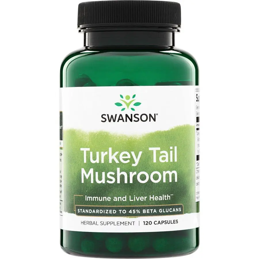 Екстракт гриба траметес різнокольоровий Swanson Turkey Tail Mushroom 500 mg 120 капсул