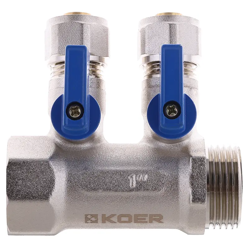 Колектор з кульовими кранами і фітингом Koer KR.1126-2 1"x2 ways KR2838 - фото 3
