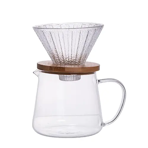 Набор заварки для кофе стеклянный заварник и пуровер 600 мл Прозрачный Yiwu 64486-28 - фото 2