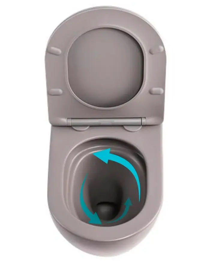 Унітаз підвісний Qtap Robin Ultra Quiet, Stone grey, з сидінням Slim Duroplast / Soft-close / Quick Release QTROB26SG48996 - фото 5