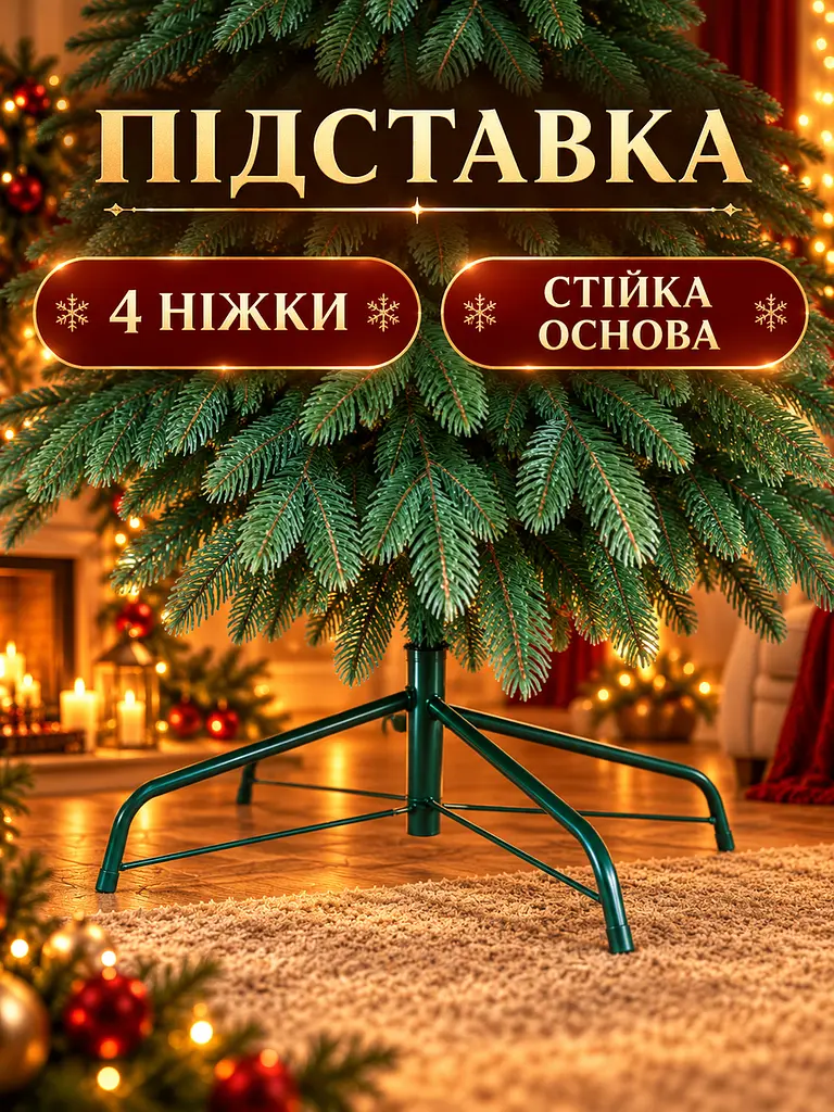 Лита штучна ялинка YaLINKA ШЗ25 Бескиди 250 см на металевій підставці, зелена (49676458) - фото 5
