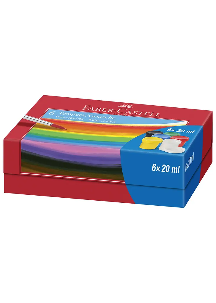 Гуаш FABER CASTELL 6 кол. 20 мл темпера (121040)
