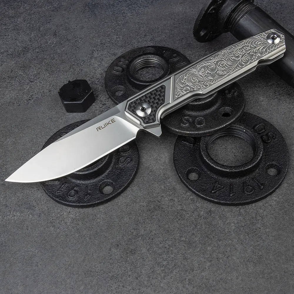 Ніж складаний туристичний Ruike P875-SZ, (8.9 см) 14C28N/steel 420 сірий - фото 4