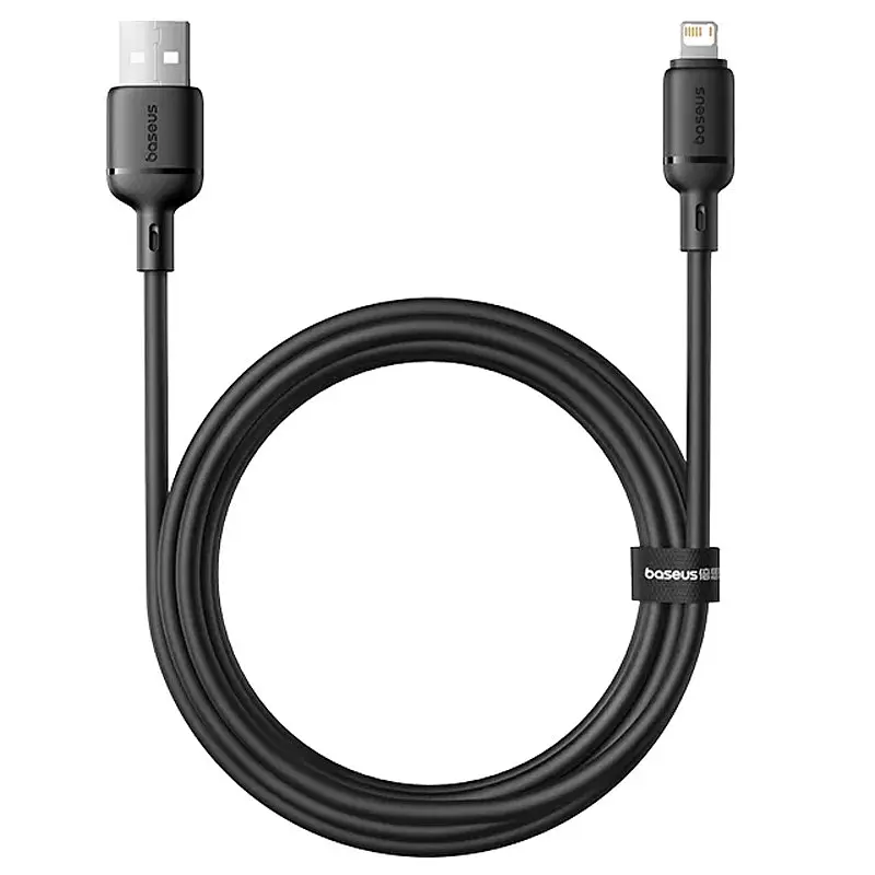 Дата кабель Baseus Silky Series OS Fast Charging USB to Lightning 2.4A (1m) (P1037770) Cluster Black - фото 3