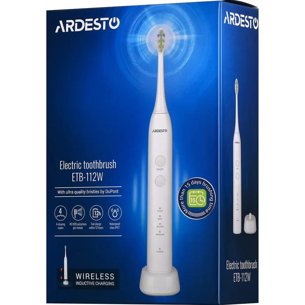 Електрична зубна щітка Ardesto ETB-112W White [79716] - фото 5