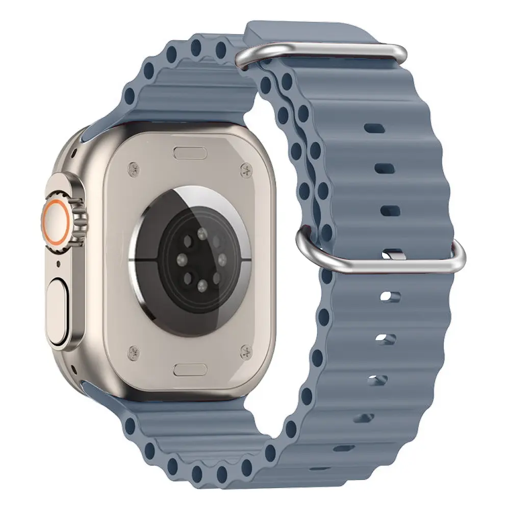 Силіконовий ремінець на смарт-годинник для Apple Watch 42,44,45,46,49 mm, Ocean Band, stone lotus blue, зі зручною застібкою, для годинника епл вотч, спортивний, ArmorStandart (ARM74247) - фото 3