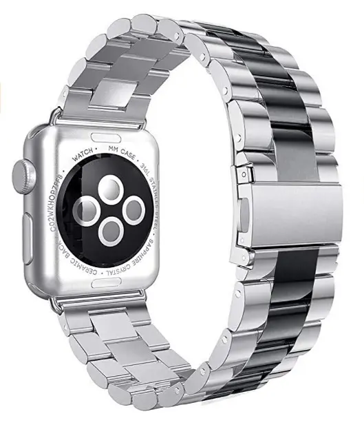 Браслет BeWatch для Apple Watch series 3/4/5/6 із шириною корпусу 38/40мм Duo класичний сталевий Сріблясто-Чорний (1025411) - фото 2