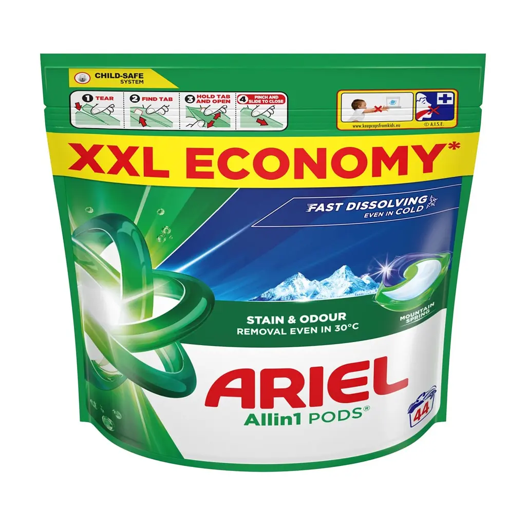 Капсули для прання Ariel Pods All-in-1 Гірське джерело 44 шт. (8700216764667)