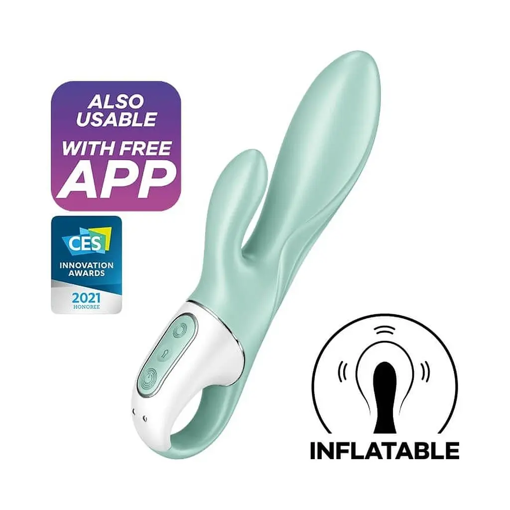 Вибратор-кролик Satisfyer Air Pump Bunny 5+ 21.5х3.6 см мятный - фото 8
