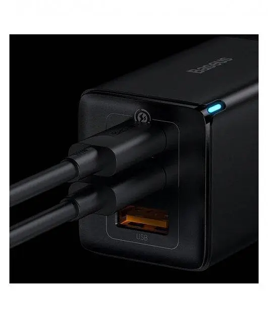 Мережевий зарядний пристрій Baseus GaN3 Pro Fast Charger 2Type-C+USB 65 W CCGP050101 Black - фото 6