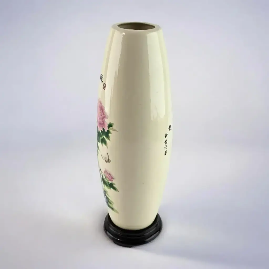 Ваза порцелянова на підставці Півонії 26х6.3х.6.3 см - фото 5