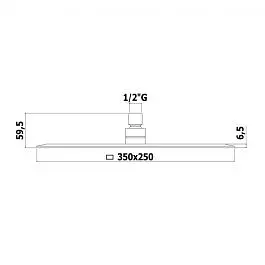 Верхній душ Paffoni Blanc Rettangolare 35x25 см chrome ZSOF102CR, Хром - фото 2