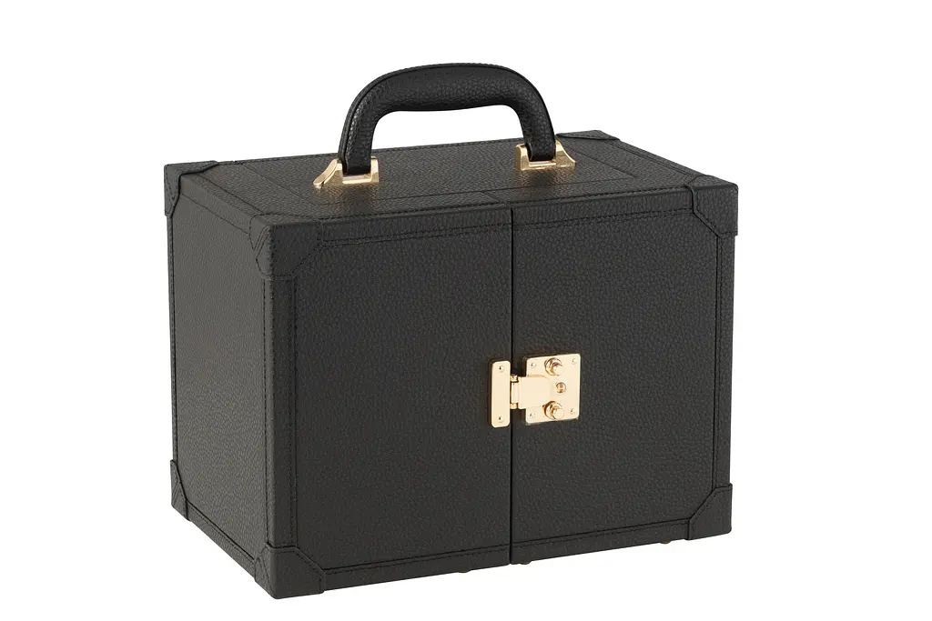 Шкатулка-чемодан для прикрас J-Line з еко-шкіри чорний (46559) - фото 2