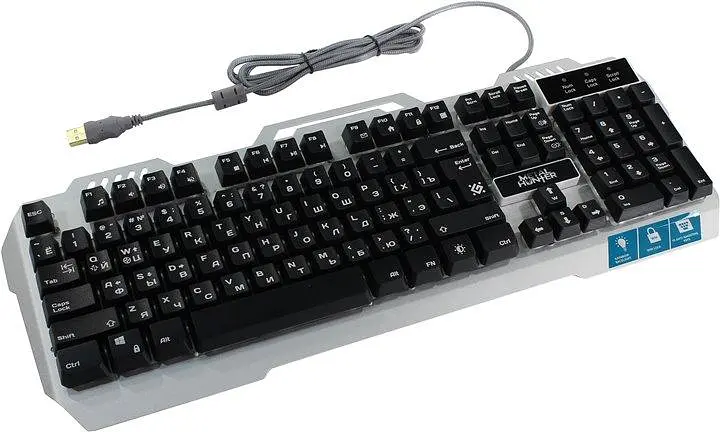 Клавіатура мультимедійна Defender Metal Hunter GK-140L (срібляста) - фото 4