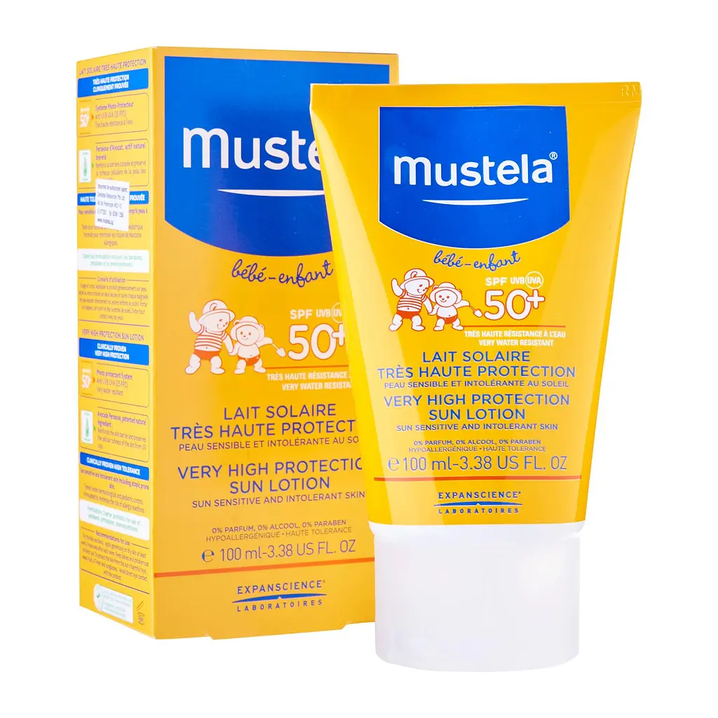 Солнцезащитный лосьон Mustela Very High Protection Sun Lotion, с высоким уровнем защиты, SPF +50, 100 мл - фото 2