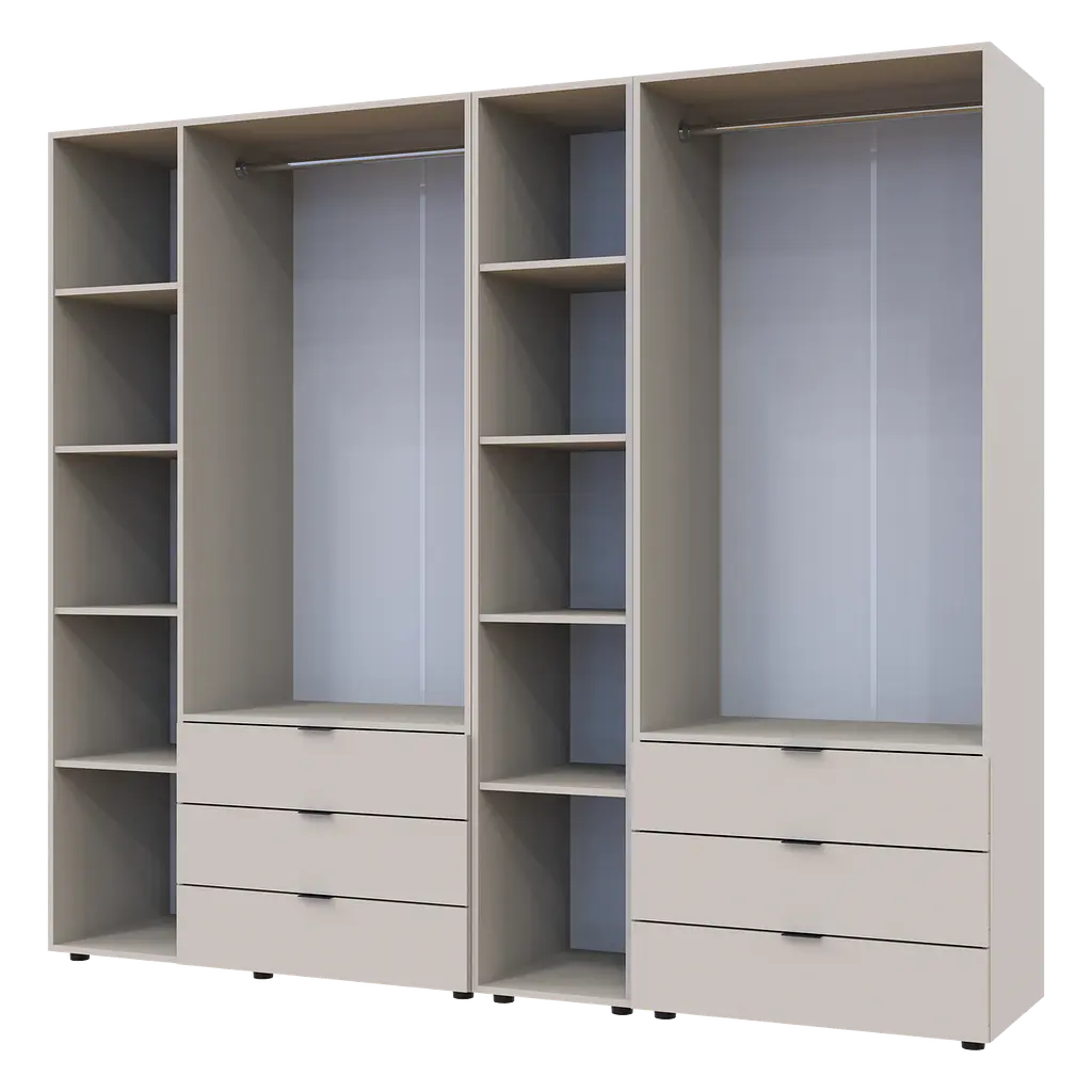 Шафа для одягу Doros Гелар з Етажеркою Кашемір 2+3 ДСП 231.9х49.5х203.4 (80737650) - фото 9