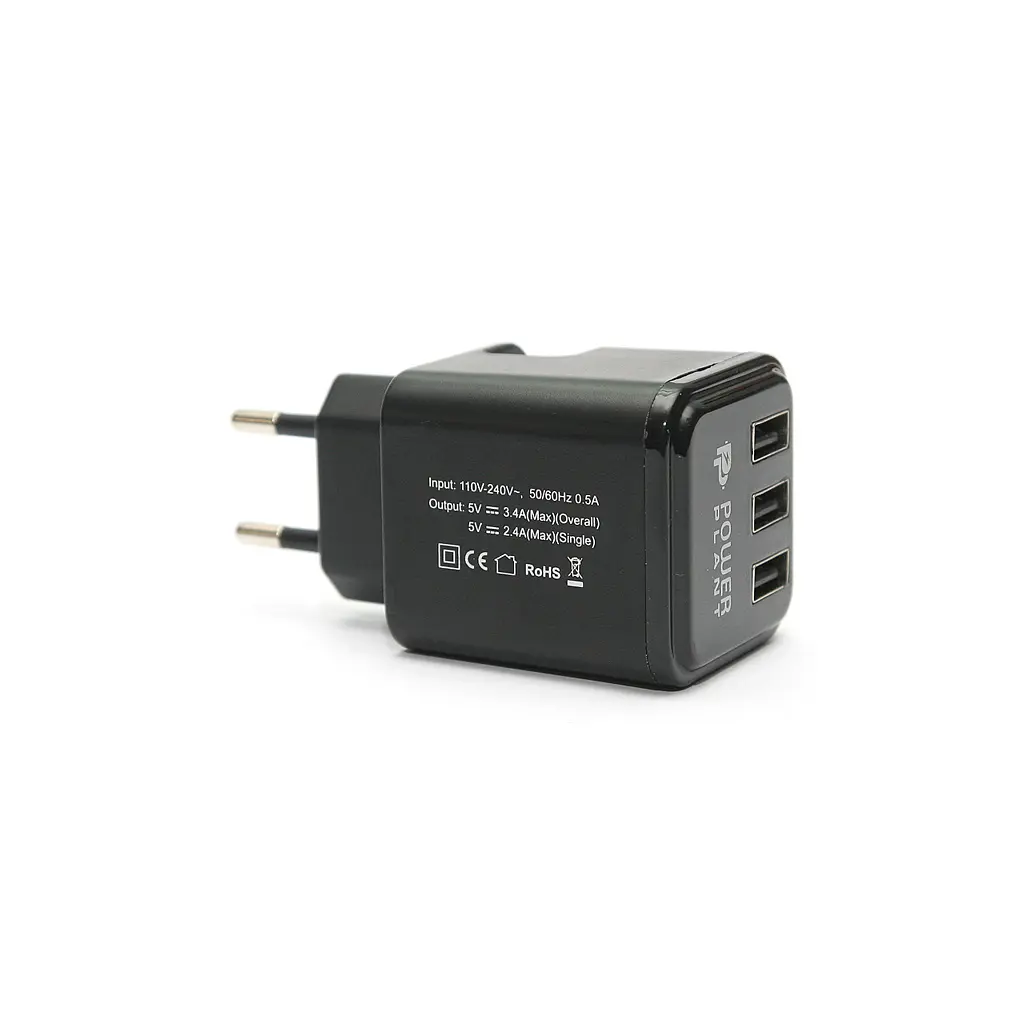 Зарядний пристрій PowerPlant W-360 3xUSB, 3.4 А (DV00DV5065) - фото 3
