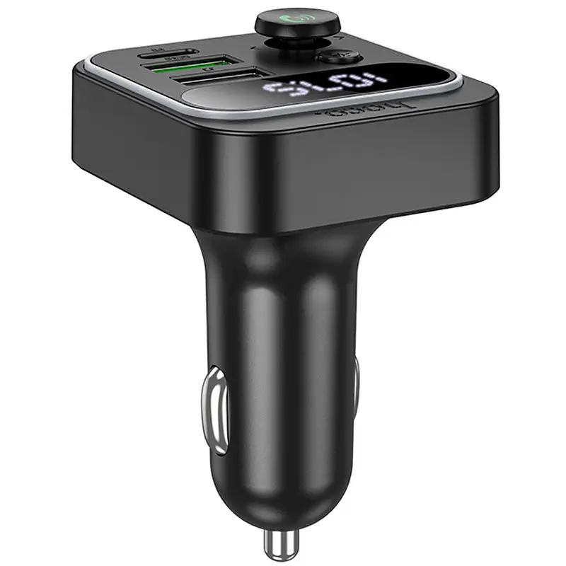 АЗП FM модулятор Hoco E85 Tiger PD20W+QC3.0 (2USB-A/1C) Black - фото 4
