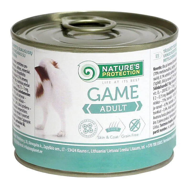 Вологий корм для дорослих собак всіх порід з дичиною Nature's Protection Adult Game, 200г