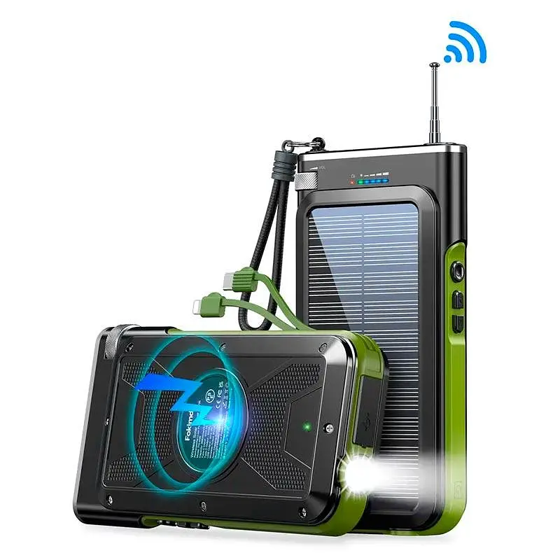 Наружный аккумулятор с солнечной панелью Solar 20000 mAh PN-W26 с радио и БЗП - фото 3