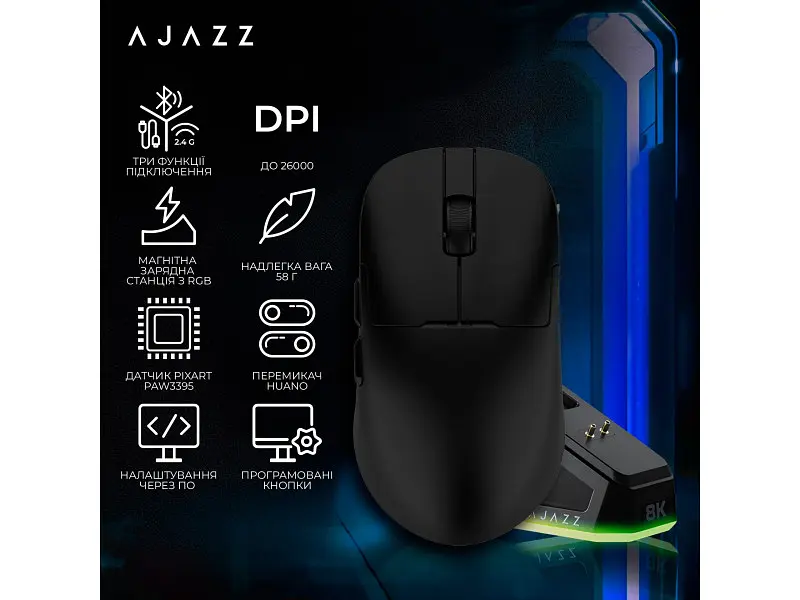 Миша Ajazz AJ159PRO Black (AJ159-PRO-B) - фото 5