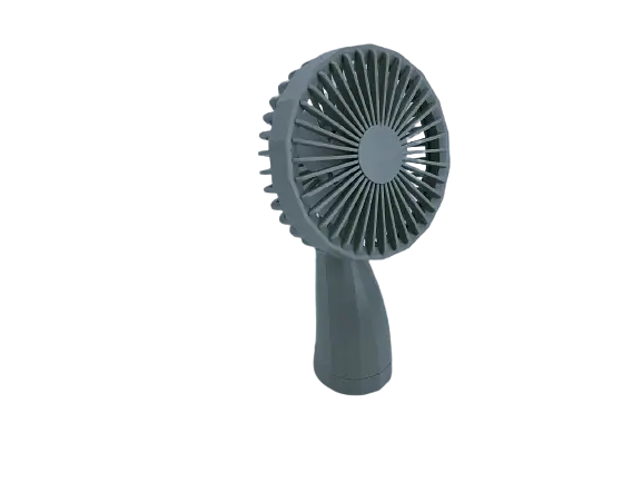 Ручной бытовой портативный вентилятор Mini Fan 6601 на аккумуляторе с ручкой мини вентилятор серый - фото 3