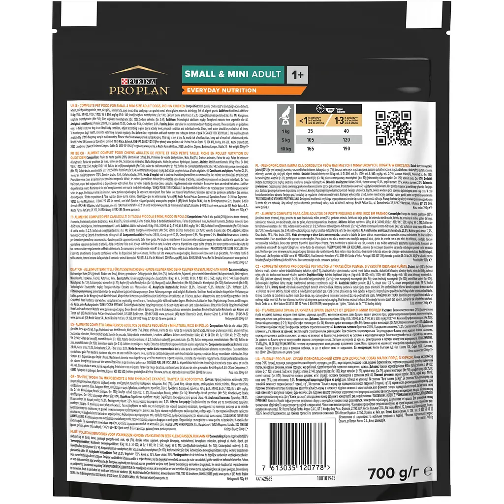 Сухой корм для взрослых собак мелких пород Purina Pro Plan Adult Small & Mini, с курицей, 700 г (12272468) - фото 3