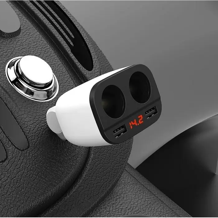 Автомобільна зарядка від прикурювача біла HOCO Z28 Power Ocean 2 USB 3.1A - фото 2