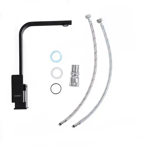 Змішувач кухонний Platinum 990 KT поворотний одноважільний з нержавіючої сталі чорний (000034784) - фото 2