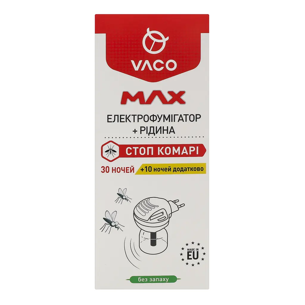 Электрофумигатор Vaco Max, с жидкостью, 30 ночей + 10 ночей, дополнительно, 30 мл - фото 2