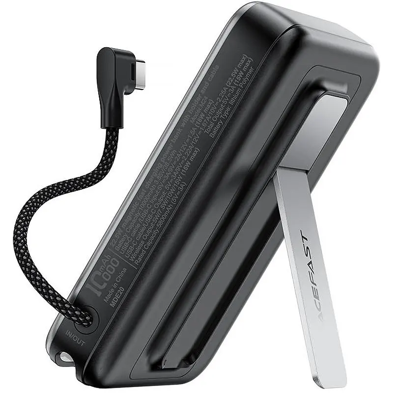 Портативний ЗП Power Bank Acefast M24 22.5W з Бездротовий зарядний пристрій 10000 mAh Metal gray - фото 2