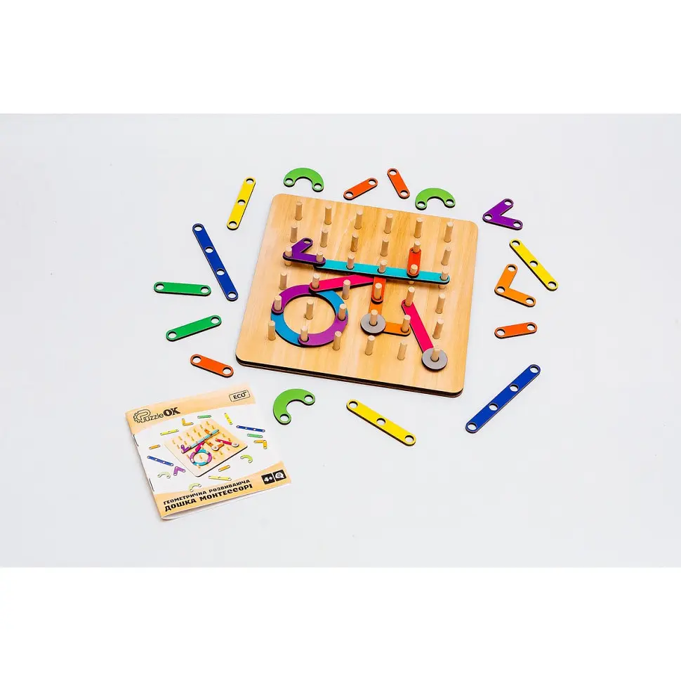 Геометрична розвиваюча Дошка Монтессорі PuzzleOk Puz-27260 56 комбінацій - фото 5